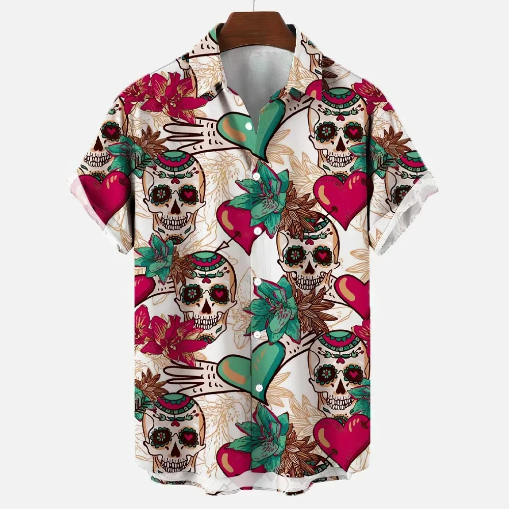 Camisa con estampado 3D para hombre y mujer, camisa informal de manga corta con botones, estilo Harajuku, ropa Unisex de gran tamaño