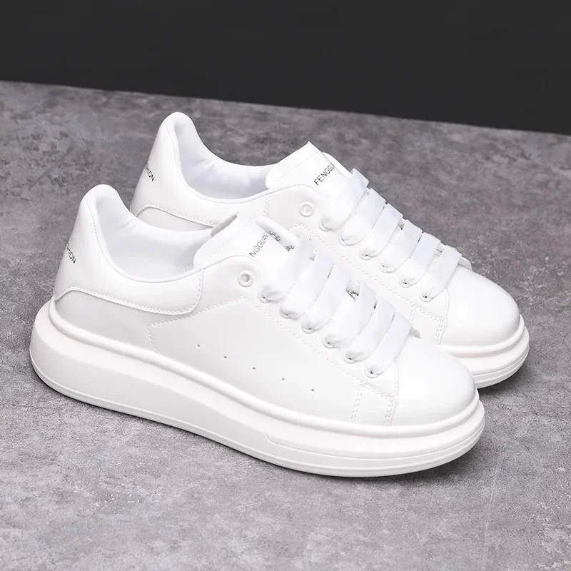 Tênis preto lustroso masculino, sapatos casuais, branco, casal, marca, primavera e outono, novo estilo, moda, 2022