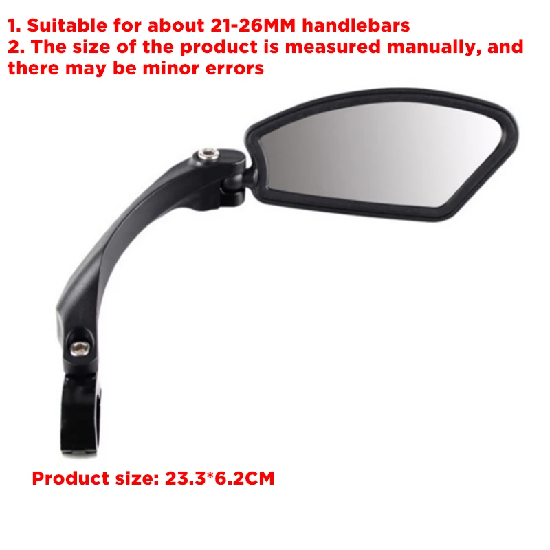 Adjustable mountain bike rearview mirror Square rearview mirror electric vehicle reflector wide Angle convex mirror reflector