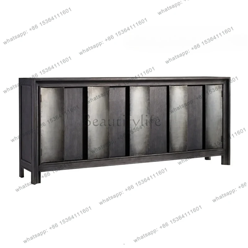 

American rural retro style solid wood old porch cabinet entrance door living room dining side storage against the wall