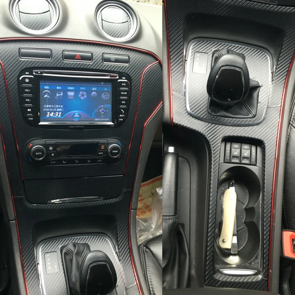 

For Ford Mondeo MK4 2011-2014 Car-Styling 3D/5D Carbon Fiber Car Interior Center Console Color Molding Sticker Decals Parts