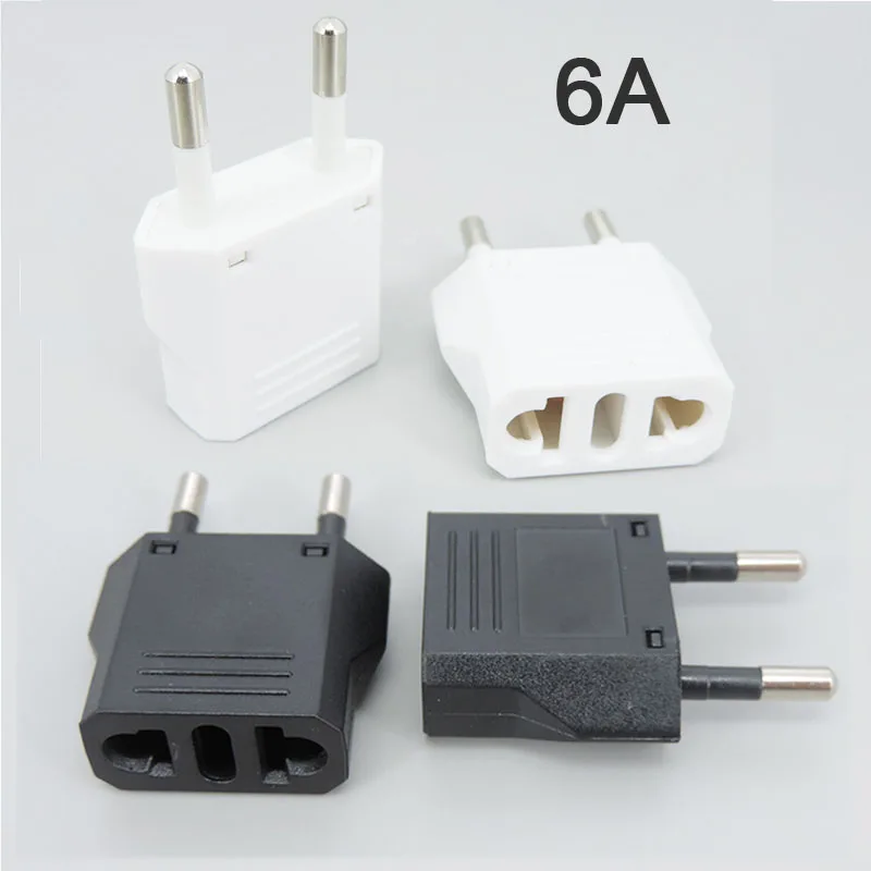 Universal US To EU Plug USA To Euro Europe Travel Wall AC Power Charger Outlet Adapter Converter 2 Round Socket Input Pin L1