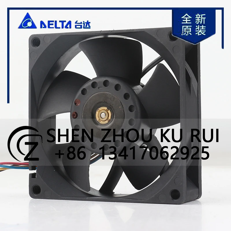 دلتا 5 فولت 24 فولت 48 فولت تيار مستمر 12 فولت 2.00A التيار المتناوب EC 8025 80x80x25 مللي متر 8 سنتيمتر عالية السرعة ارتفاع حجم الهواء هيكل الخادم العنيف FFB0812XH مروحة التبريد #4