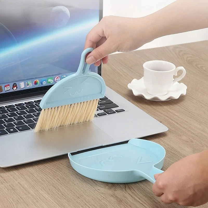 Multi-Purpose Mini Desktop Cleaning Brush and Dustpan Set Table Sweeper Garbage Shovel Keyboard Brush Cleaning Kit