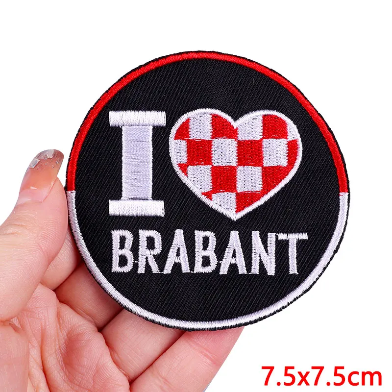 2026 Nederland Brabant Embleem Geborduurde Patches Voor Kleding Nederland Carnaval Patch Ijzer Op Patches Uniform Hoeden Naaien DIY - afbeelding 1