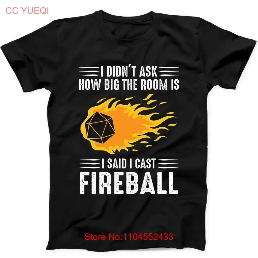 DM I Cast Fireball DND Dragon Dungeon Master Wizard T Shirt Black P36 long or short sleeves