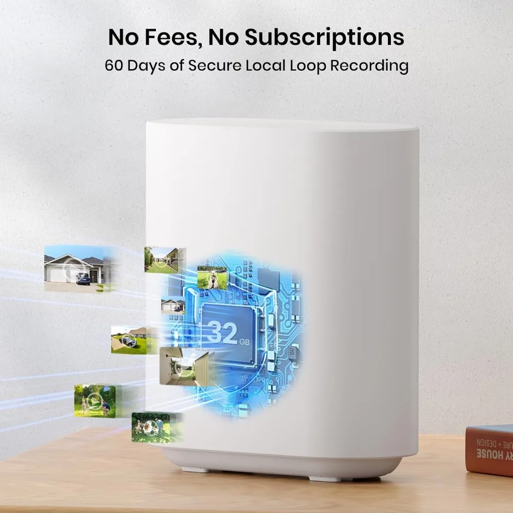 กล้องวงจรปิดไร้สายภายนอกอาคาร ชุด 4 ตัว ไม่ต้องสมัครสมาชิก ใช้พลังงานแสงอาทิตย์ ระบบกล้องวงจรปิดรักษาความปลอดภัยบ้าน 360 องศา °   แพนและทิลต์