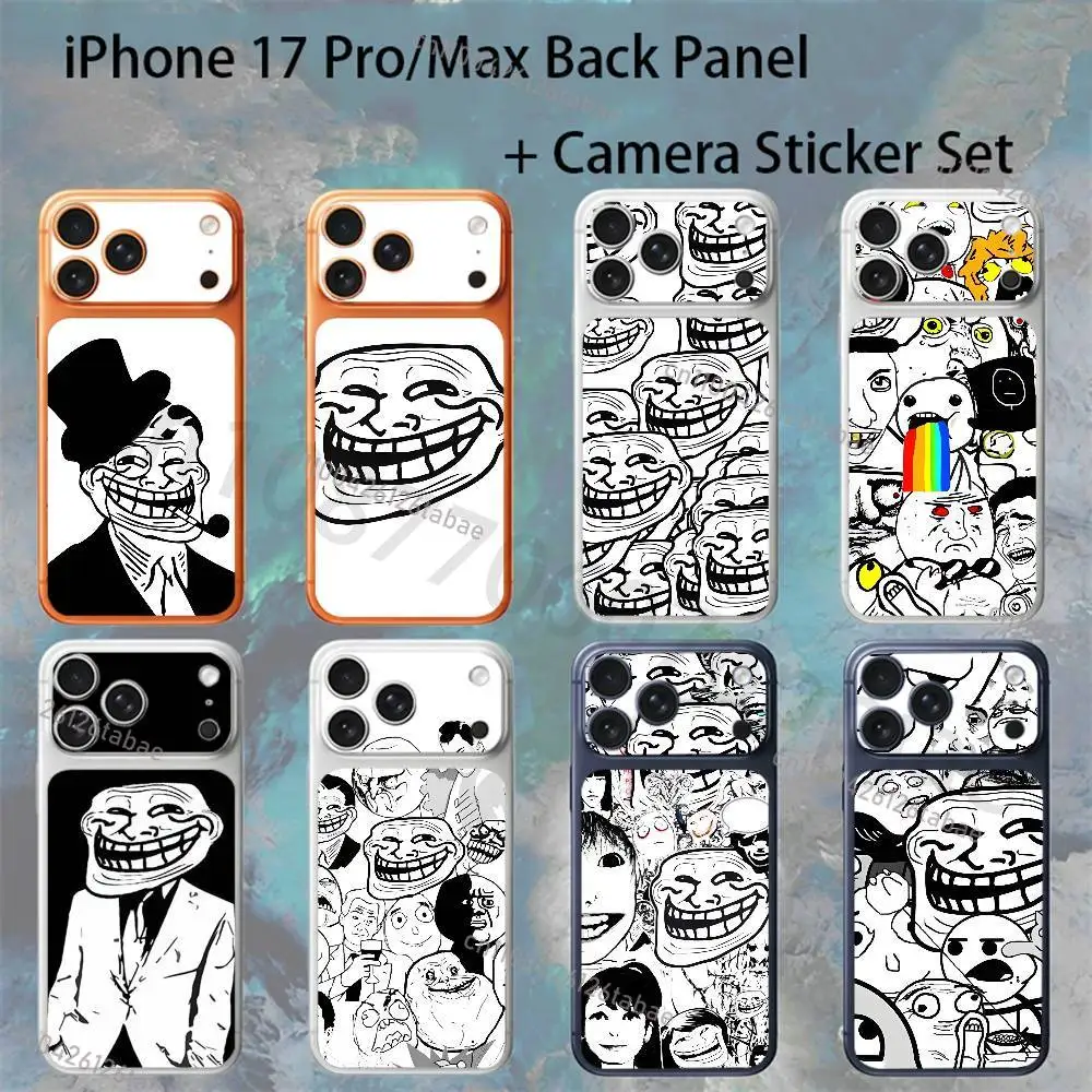 

Funny T-Trollfaces Comics Memes For iPhone 17proMax/17pro Full Cover Decal Skin Wrap Colorful Rear Protective Sticker Film