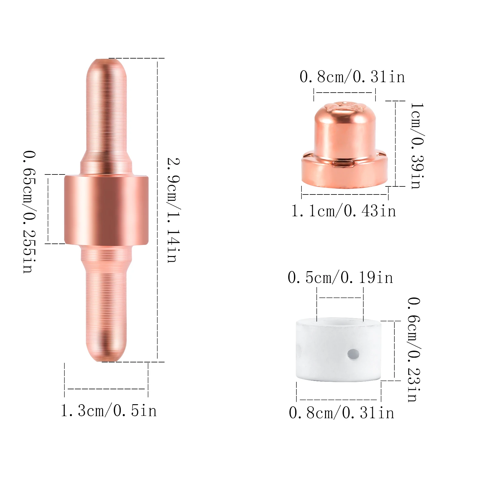 60Pcs PT-31 Torch Plasma Cutter Tips Nozzle Consumables Extended for LG-40 CUT40 CUT50 HBC5500