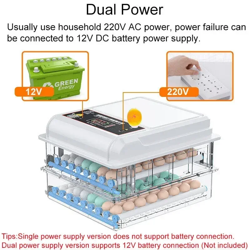 220V 36 Egg Automatic Incubator Brooder Digital Fully Hatcher Turning Chicken Duck Humidity Temperature Control Machine