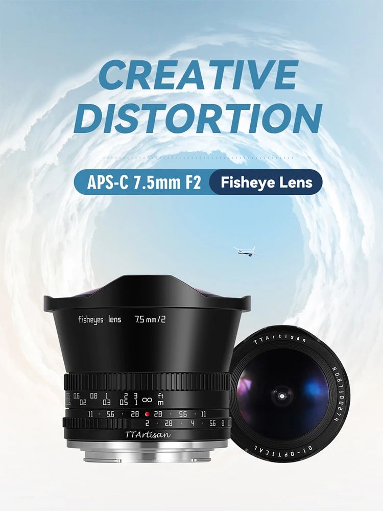 Obiektyw typu rybie oko TTARTISAN APS-C 7.5mm F2 do fotografii portretowej z mocowaniem Nikon Z, Canon EOS-R, M43, Fujifilm XF, Panasonic L, Sony E — zdjęcie produktu 7