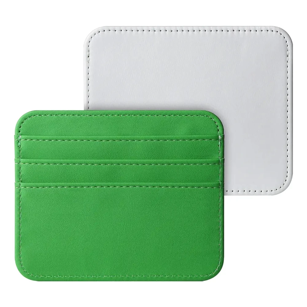 Sublimation Blank Business Credit Card Holder Leather PU Name Card employee's card Case Box Coin Purse For Men Women