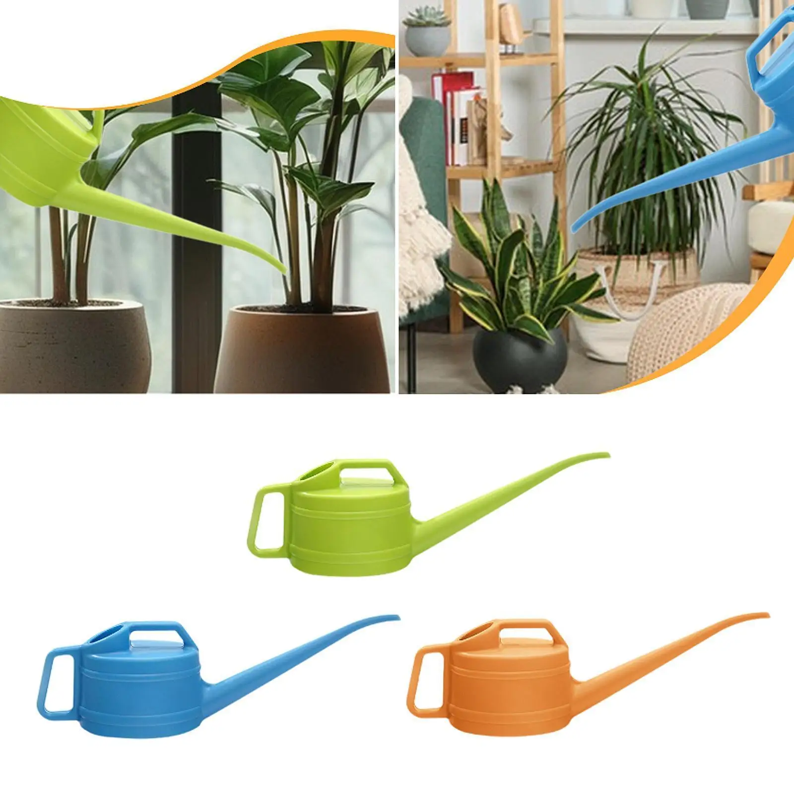 PE Resin Watering Can Ergonomic Double Handle Large Capacity Sprinkler for Indoor Outdoor Plants Gardening Tool
