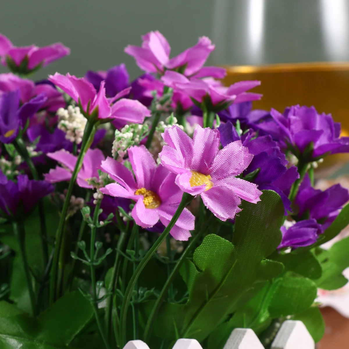 

Realistic Purple Simulated Fence Flower Adornment Artificial Flower Ornament for Home Office Wedding Party Decoration