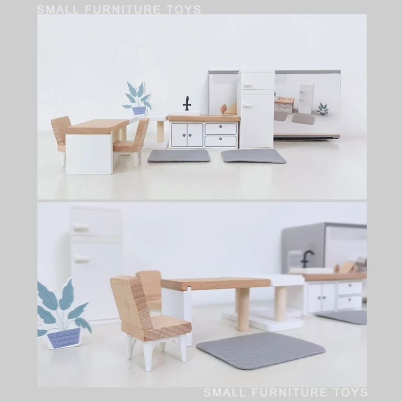 1:12 ตุ๊กตา House Kitchen Mini Kid Room Miniature บ้านตุ๊กตาเฟอร์นิเจอร์ของเล่น N84E