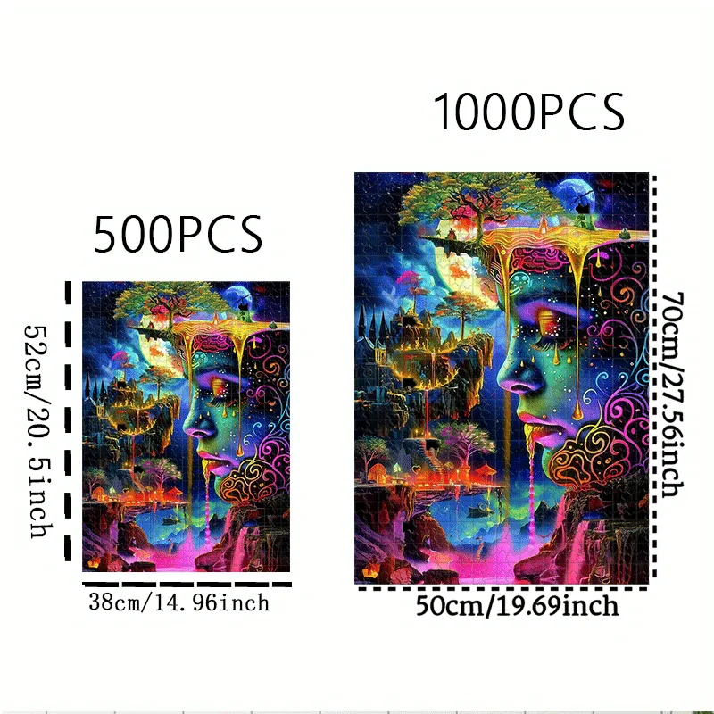 500pcs/1000pcs Pieces Challenging Adult Jigsaw Puzzles Suitable for - Portable Brain with Complex Scenes, DIY for home Decor,