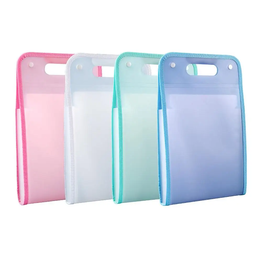 13 Pocket File Folders Portable A4 Letter Size Macaron Color Accordian Document Organizer Classroom Office Home Storage