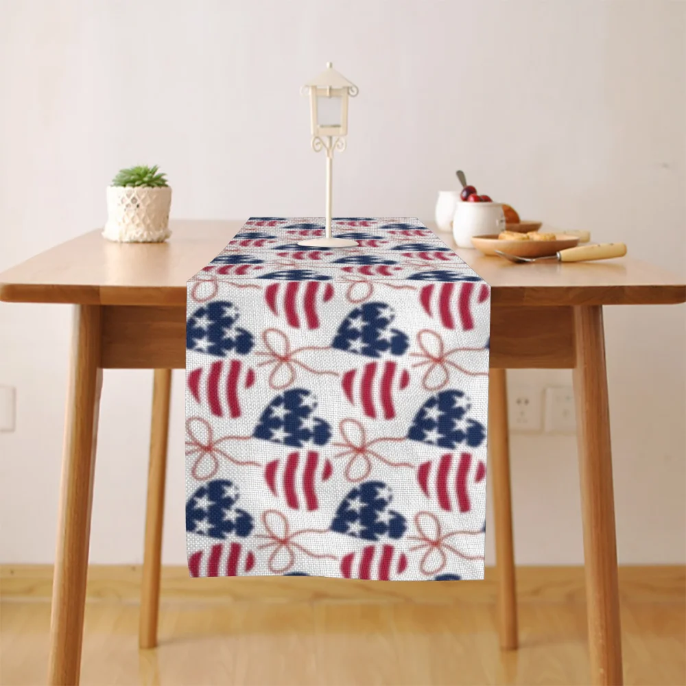 Independence day Table Runner Seasonal Kitchen Dining Table decoration and accessories for Home Party Decor 13x72 Inch