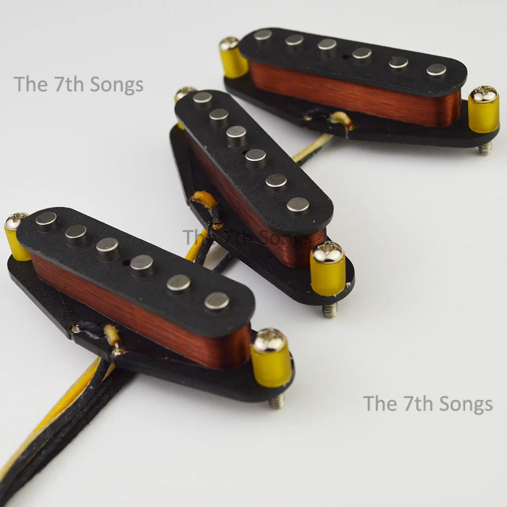 

Vintage '57/'62 Set Alnico 5 ST Electric Guitar Pickup SSS Single Coil 5.6K Plain Enamel Wire Fibre Heavy Build