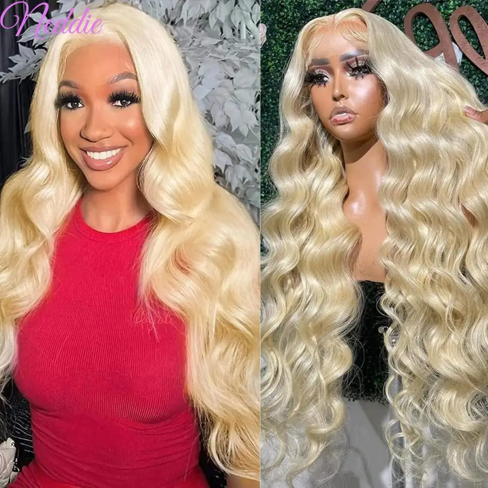 

Human Hair Wig 30 40 Inch Brazilian Lace Frontal Wig 13x6 HD Transparent 100% Honey Blonde 613 Body Wave For Women Choice