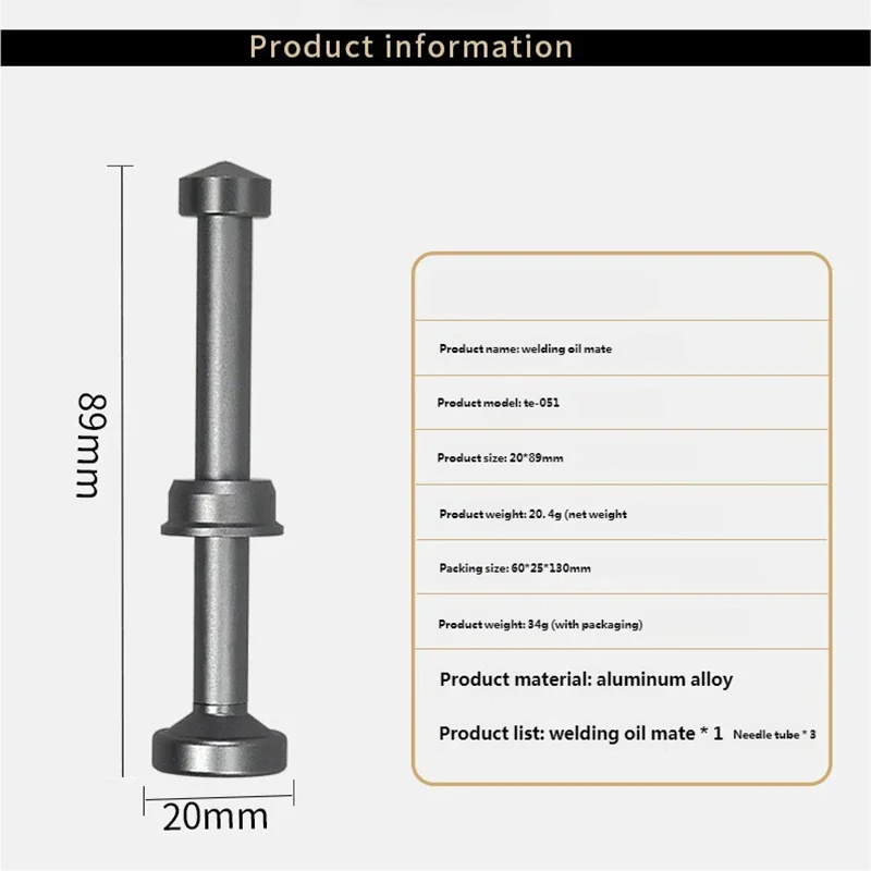 TE-051 Aluminum Alloy Push Rod Tube Solder Paste Flux Booster Welding Oil Soldering Paste Flux Mate Dispenser Propulsion Tool