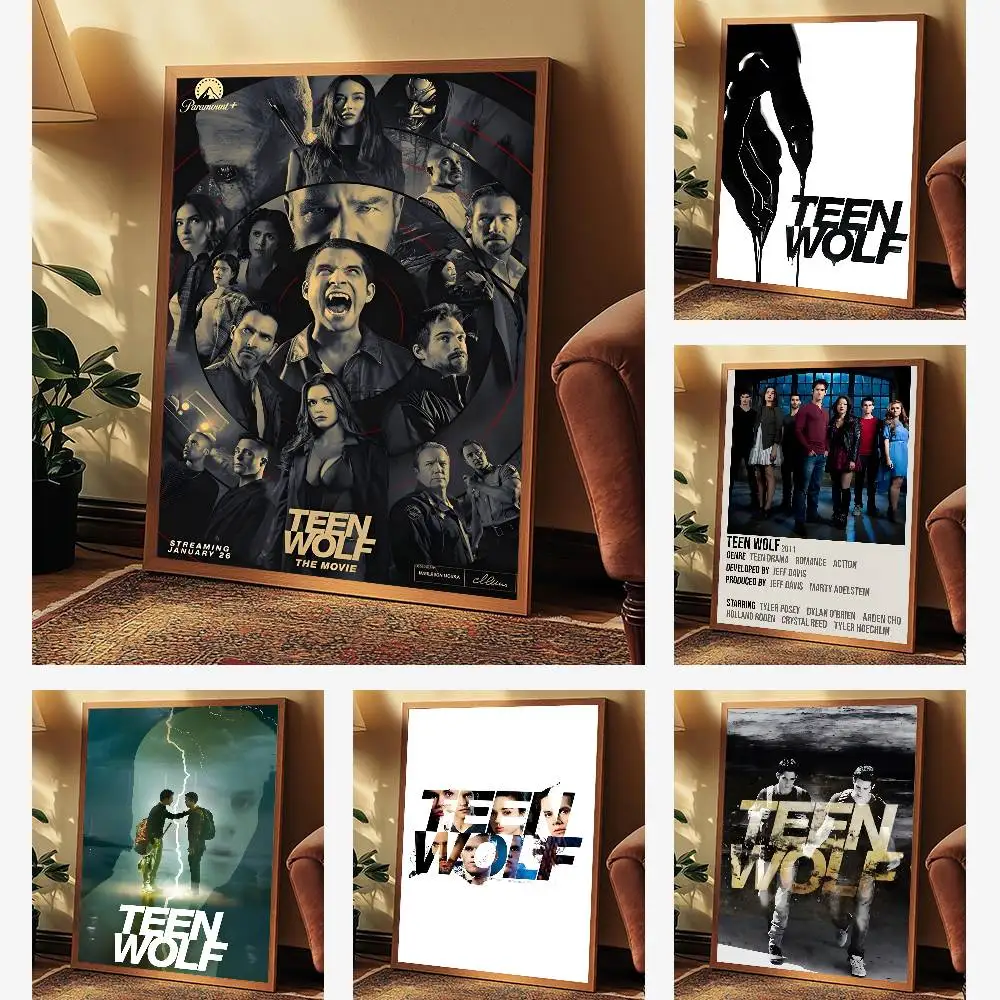 ملصق فني عتيق على شكل ذئب في سن المراهقة مع مطبوعات هدية تزيين غرفة النوم وغرفة المعيشة