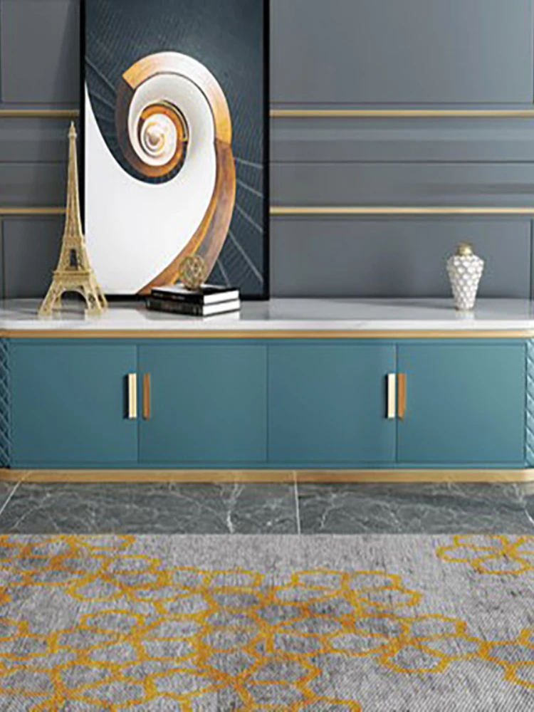 

High quality postmodern minimalist living room floor cabinet high-end marble luxury TV cabinet combination modern style