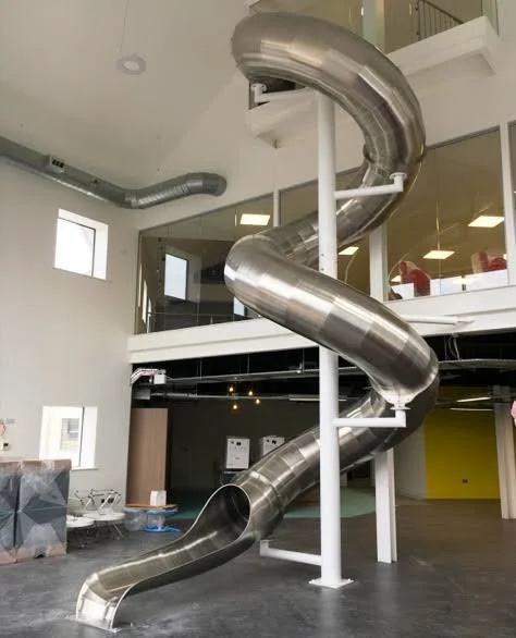 Stainless Steel Indoor Playground Slide, 304 Metal Kids Adults, 500kg Capacity, Custom Size, Adventure Parks Equipment
