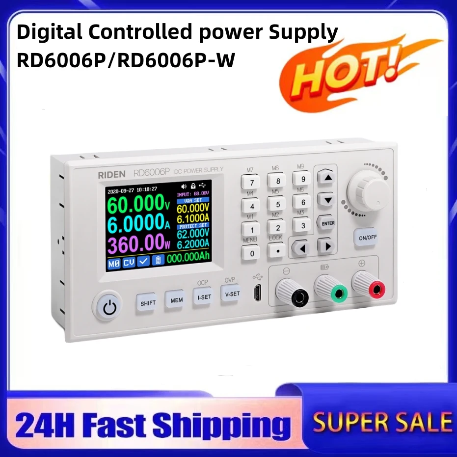 RD RD6006P RD6006PW 5 Digit USB WiFi DC DC Voltage Current Step Down Bench Power Supply Buck Converter 60V 6A Phone Repair