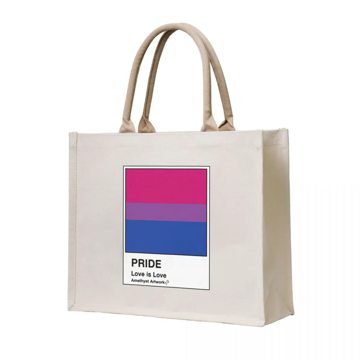 

Bisexual Pride Flag Paint Chip Card Tote Bag shopper bags for women Canvas stote bag tote bag men's tote bags men