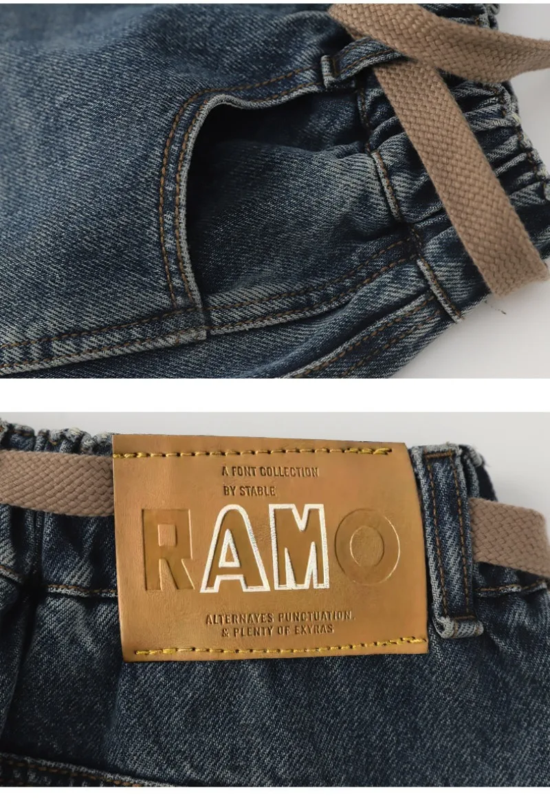 2026 Kinder-Jungen-Jeans UNITIM Herbst Kinder Jungen Gerade Denim-Hosen Lose Elastische Taille Junge Teenager Jungen Weite Hosen – Detail 18