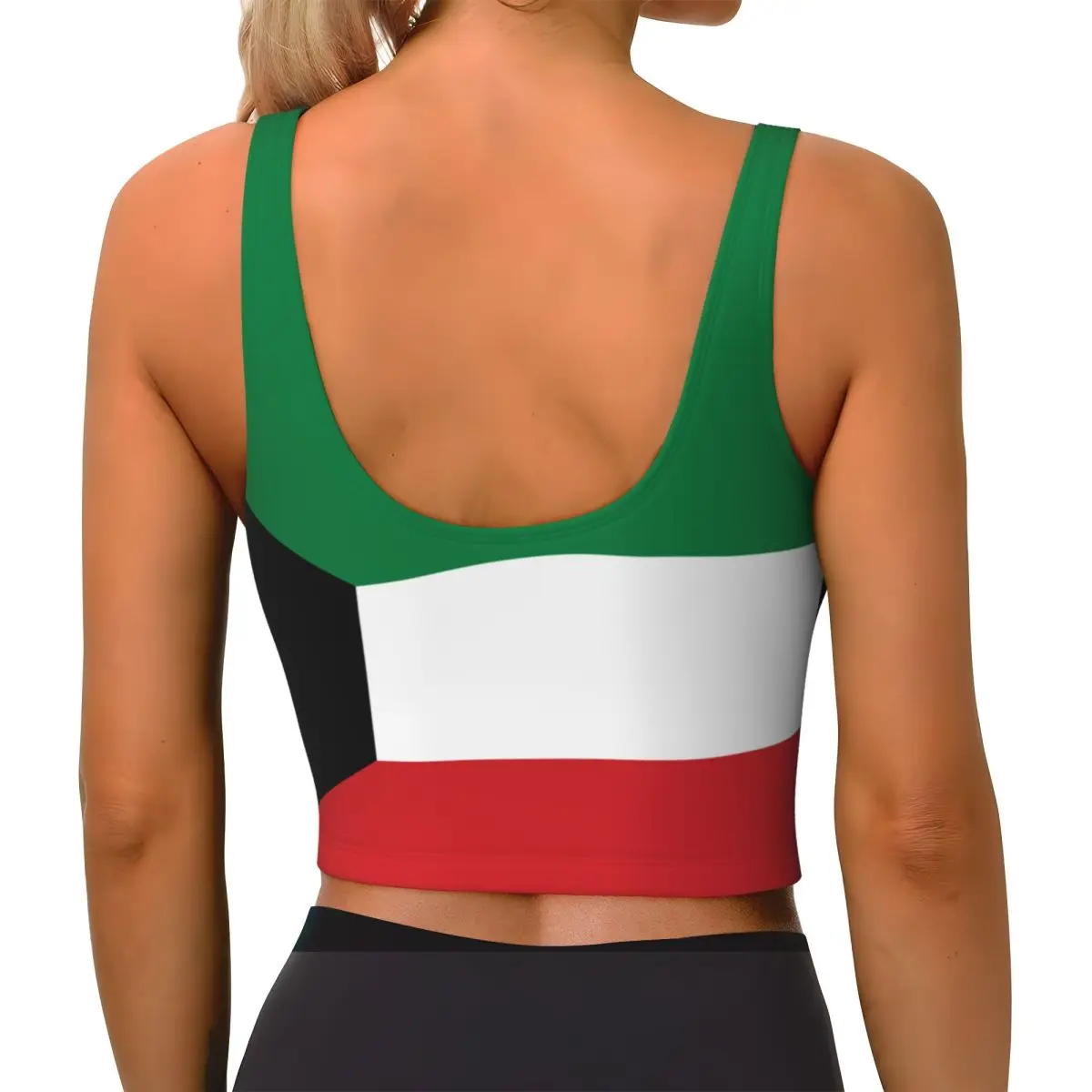 Sports Bra Women Running Yoga Clothes Vest Kuwait Flag Gathering Fitness Vest