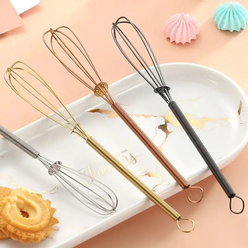 Stainles Steel Rotary Manual Egg Beater Mixer Mini Egg Whisk Bake Tool Agitator Matel Eco-Friendly Egg Mixer Kitchen Accessories