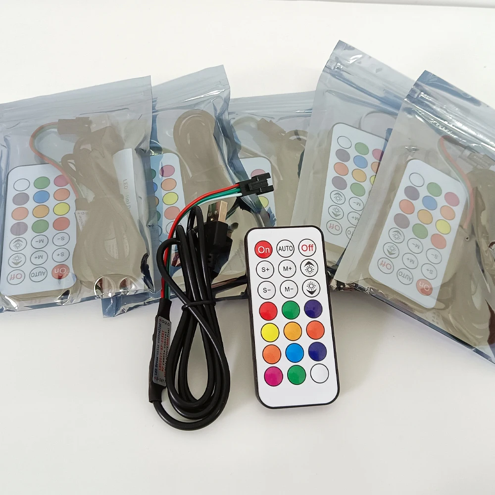 21 Keys RF LED Remote Controller for 5050 RGB LED Strip DC5-24V Dimmer 3Pin Individually Addressable WS2812B WS2811 Pixel Light