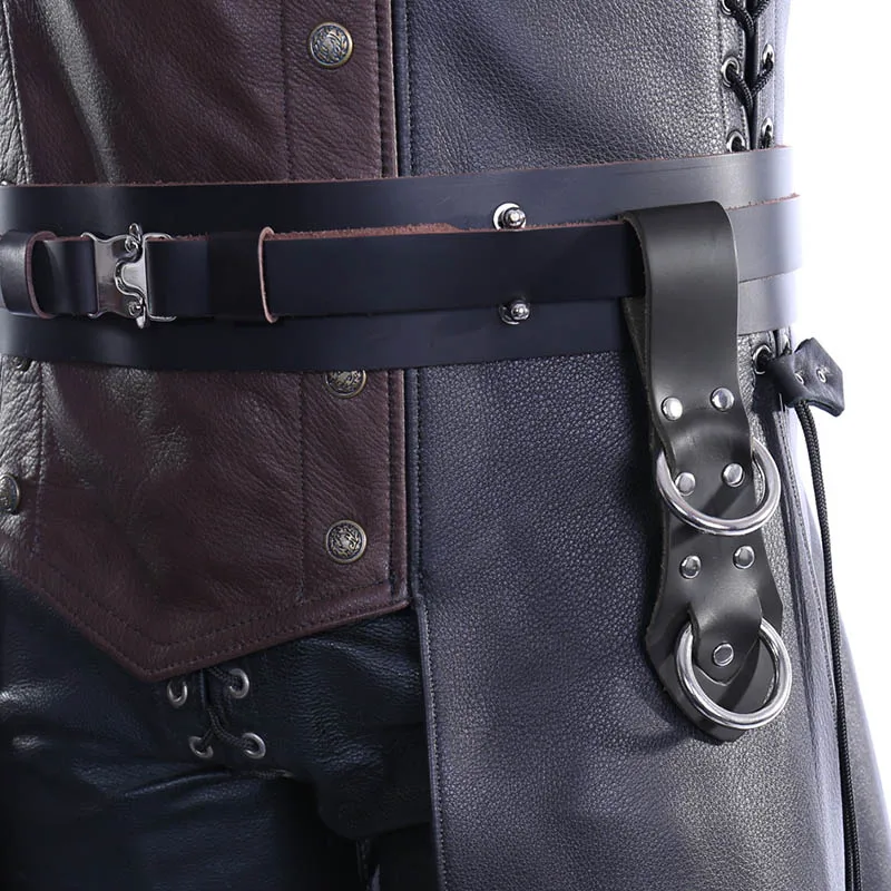 Medieval Jedi Knight Leather Belt Holster Lightsaber Blade Holder Laser Saber Hanger Larp Skywalker Sword Frog Cosplay Costume - view 2