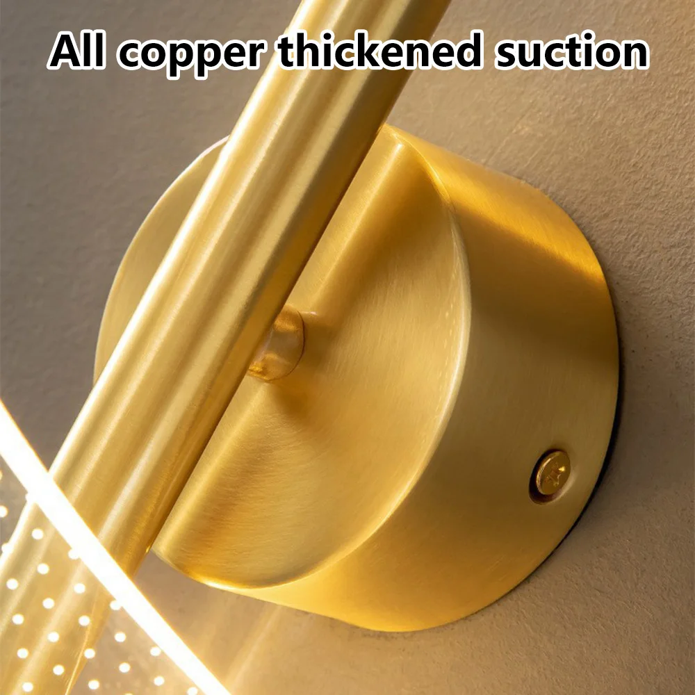 Imagem -05 - Moderno Led Wall Sconce Lamp Golden Corredor Escadas Luz Luz Decorativa Interior Escurecimento Luz Bedroom Bedside Lamp Decoração para Casa