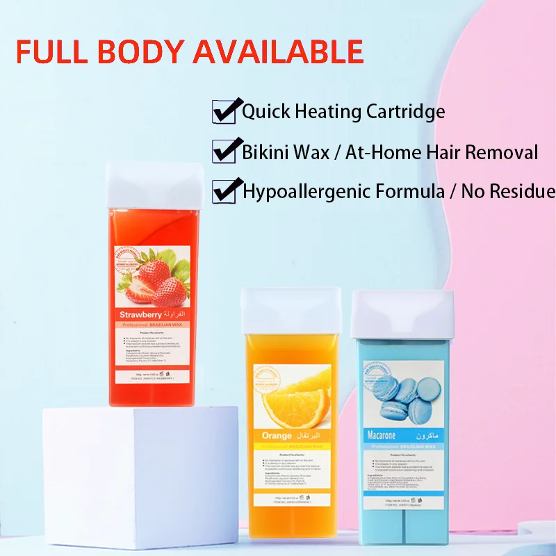 

Роликовые восковые стержни - безболезненное удаление волос для бикини/тела, гипоаллергенные и 100% натуральная формула, набор для быстрой депиляции