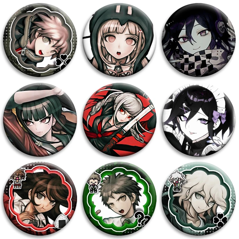 58/32mm Hot Game Peripheral Danganronpa Creative Brooch Lapel Pins Round Badge on Backpack Clothing Souvenir Gifts for Friends