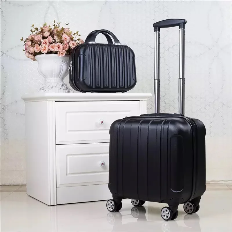 18 inch ABS Cabin luggage kid\'s Rolling Luggage set Women travel trolley suitcase with wheels Carry on girls suitcase set