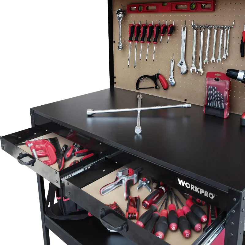 Multi Purpose 48in Workbench with Work Light 23.75 X 47.25 X 61.50 Inches Home Organization and Storage