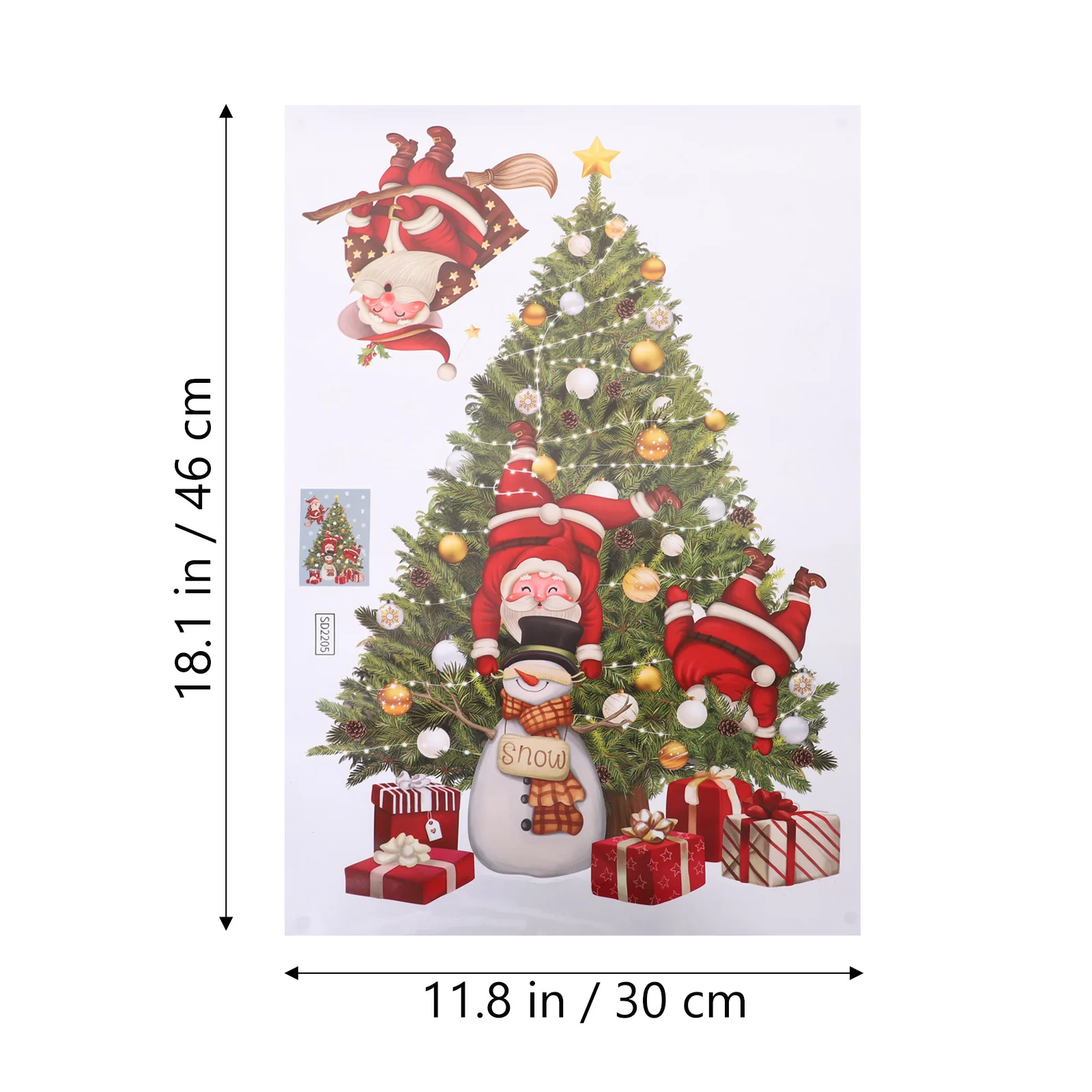 

Christmas Window Cling Set PVC Waterproof Decor Santa Tree Snowflake Design Static Adhesive for Home Party Hotel Decoration
