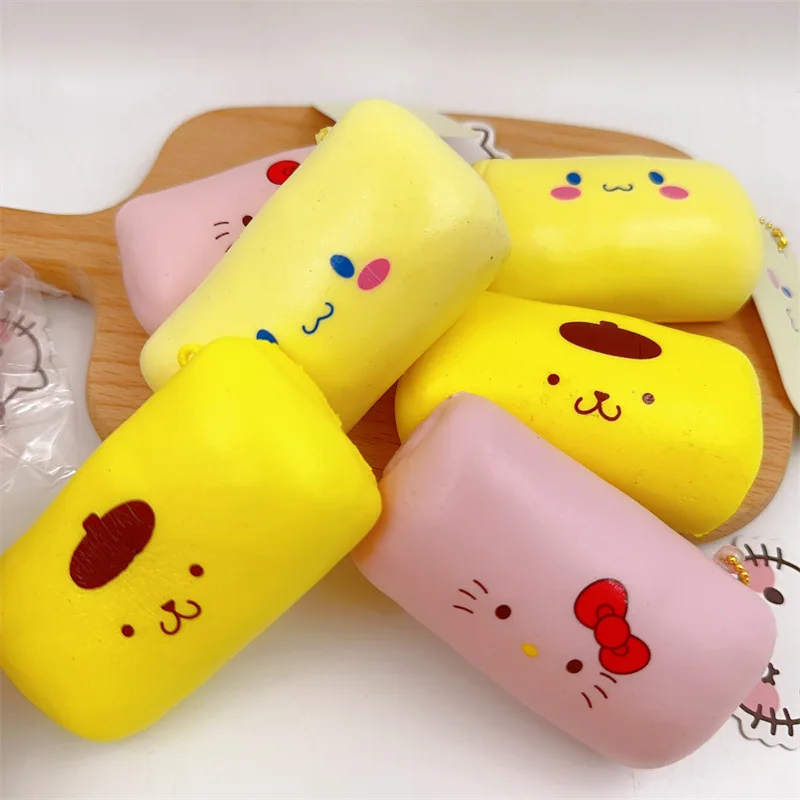 Anime Sanrio Figure Cartoon Kawaii Creative Slow Rebound Squishy PU Decompressed Roll Toys Dolls Collection Kids Friends Gift