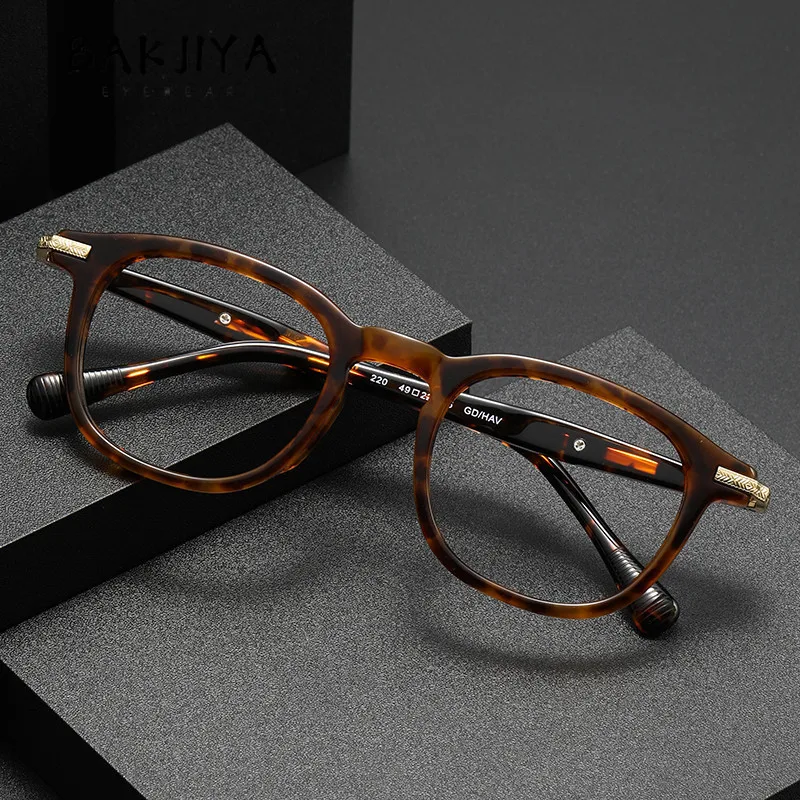 Vintage Handmade Acetate Square Computer Optical Glasses Frame High Quality Men Retro Eyeglasses Full Frame Prescription Eyewear