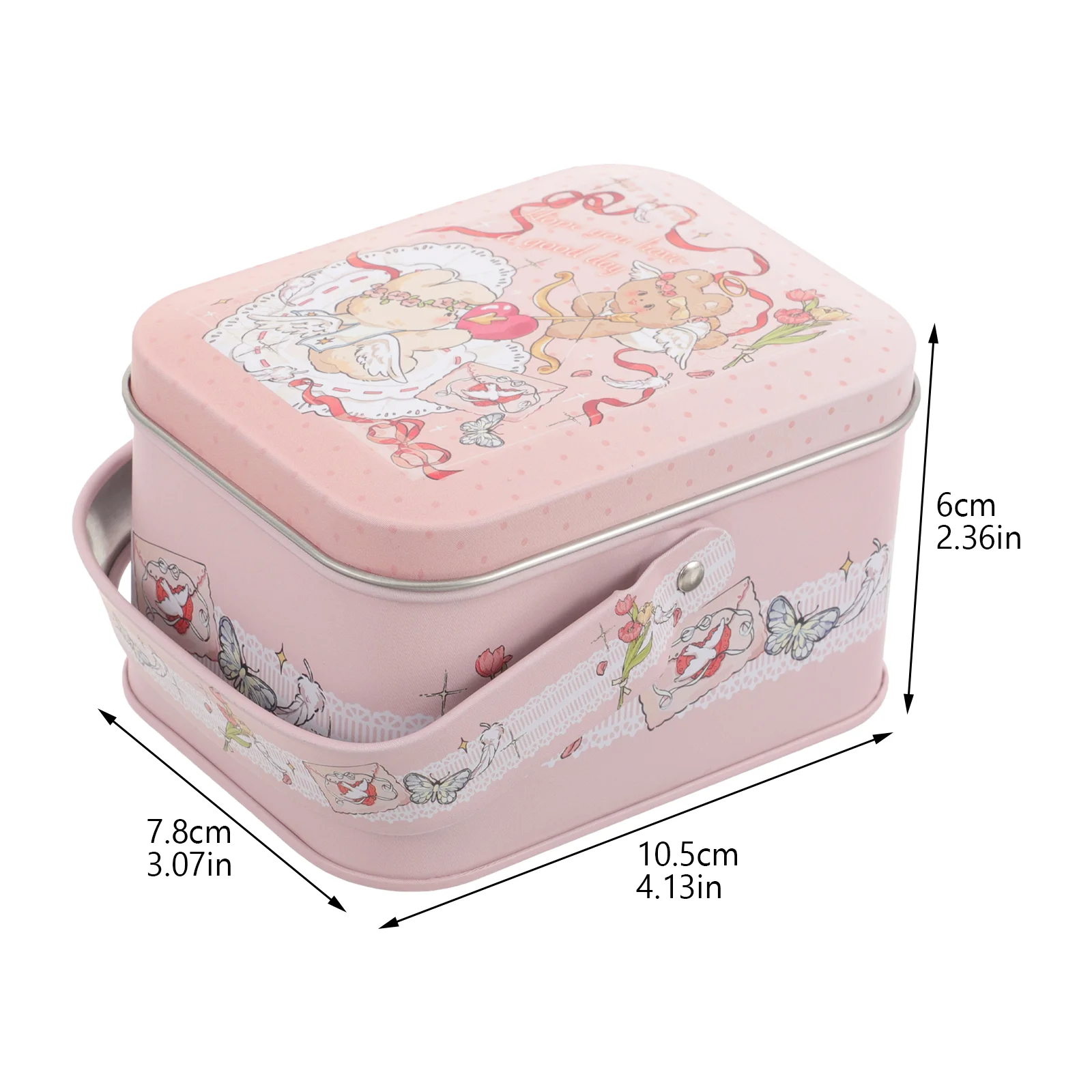 Small Storage Tin Box Mini Metal Treasure Tea Container Decorative Keepsake Case Lid Tin Baking Cake Container Snack Biscuit