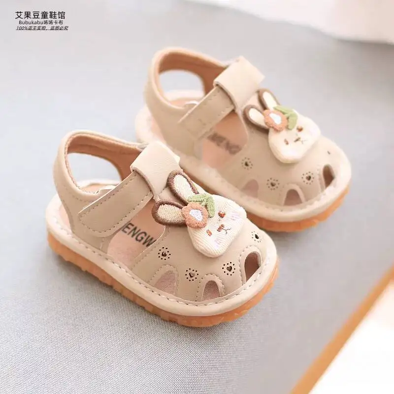 Kids Sandals 2026 Summer Cute Baby Boys Girls Sandals For Girls 0-3 Years Old Cartoon Rabbit Shoes Soft Anti-slip Footwear