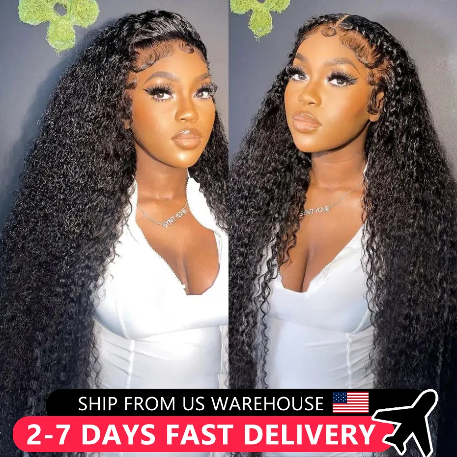 13x4 Deep Wave Lace Frontal Wigs Human Hair For Women Remy Curly Hair 200% 4x4 Lace Closure Wigs Pre Plucked 13x4 Lace Front Wig