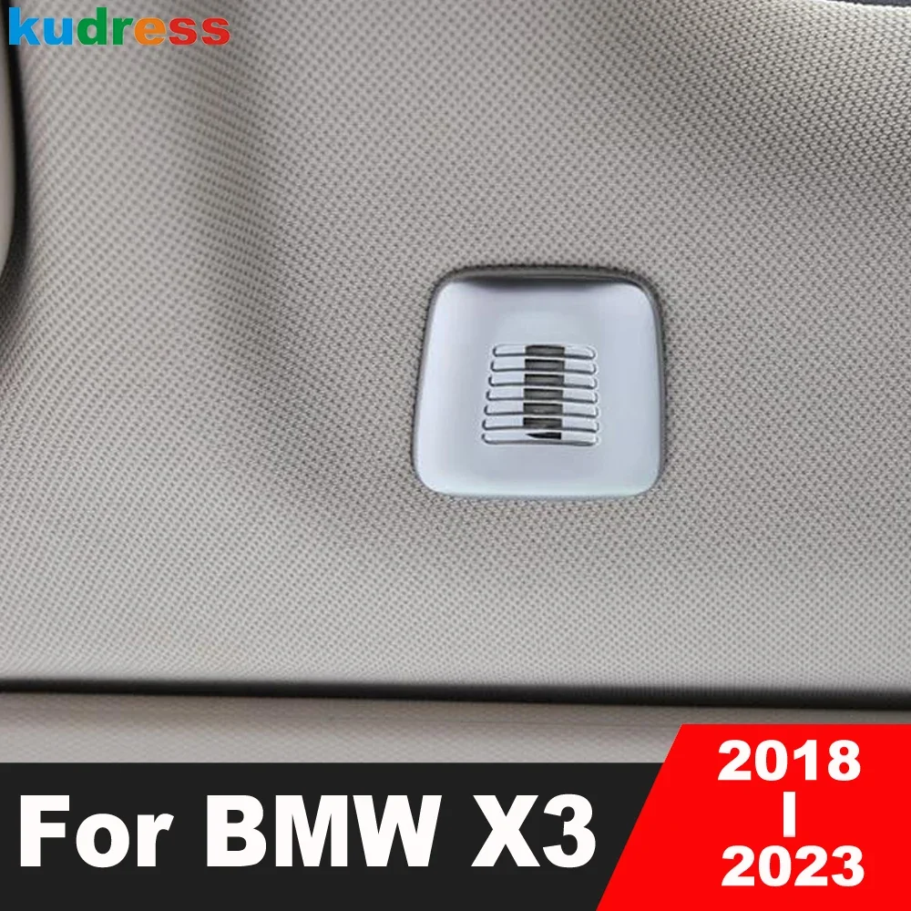 For BMW X3 SUV 2018 2019 2020 2021 2022 2023 Carbon Fiber Car Roof Microphone Speaker Panel Cover Trim Interior Accessories