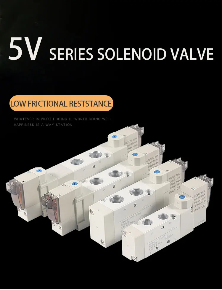 1 Stück Neues Original Luft-Magnetventil 5V110-06 5V210-08 5V220-06 5V230-08 DC12V DC24V AC220V Pneumatisches Elektroventil – Detail 1