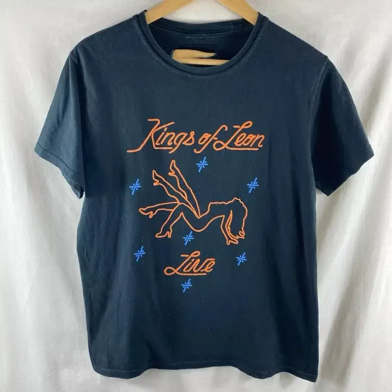 Kings Of Leon Band Live Black Cotton T Shirt Full Size S 5XL