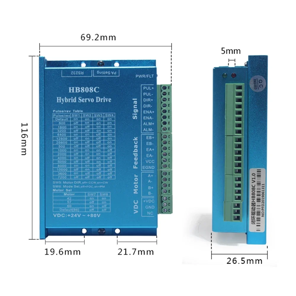 1/2/3/4 Kit Nema23 Closed Loop Stepper Motor 1.2/2/3 Nm Servo Drive Shaft 8mm 2 Phase Stepper Motor 3M Cable for CNC Router